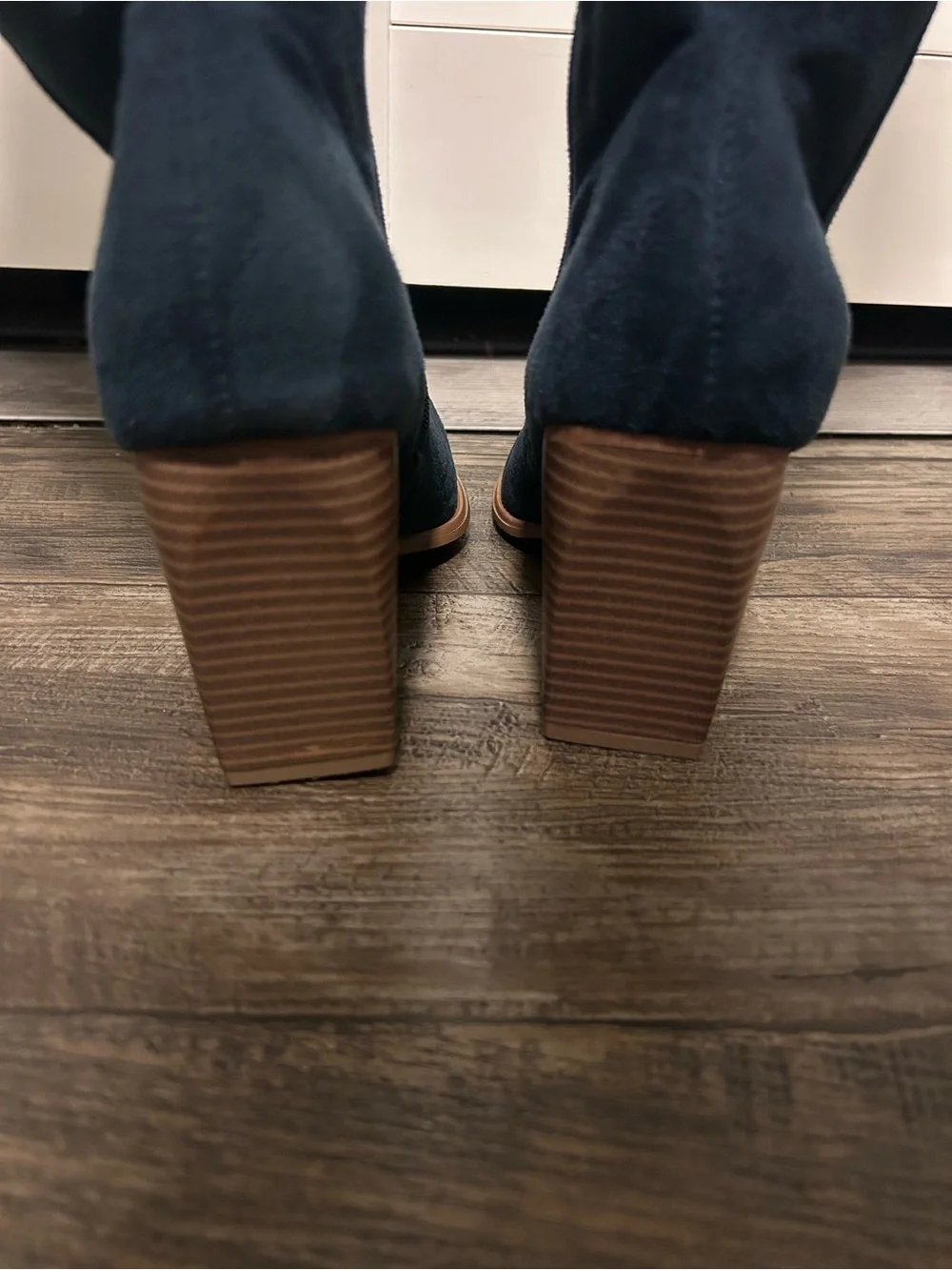 Women's Over-the-Knee Suede Boots — Navy